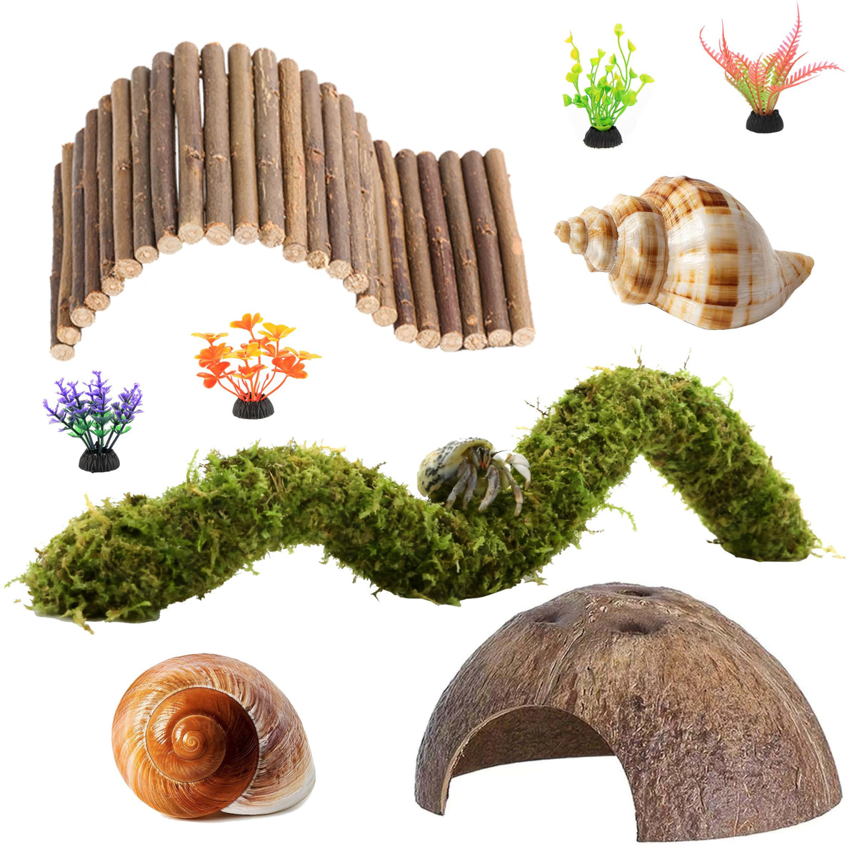 COSOC Hermit Crab Bendable Bridge promotes climbing and enrichment in tanks.