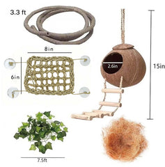 COSOC hanging plant adds greenery and enrichment for climbing and hiding.