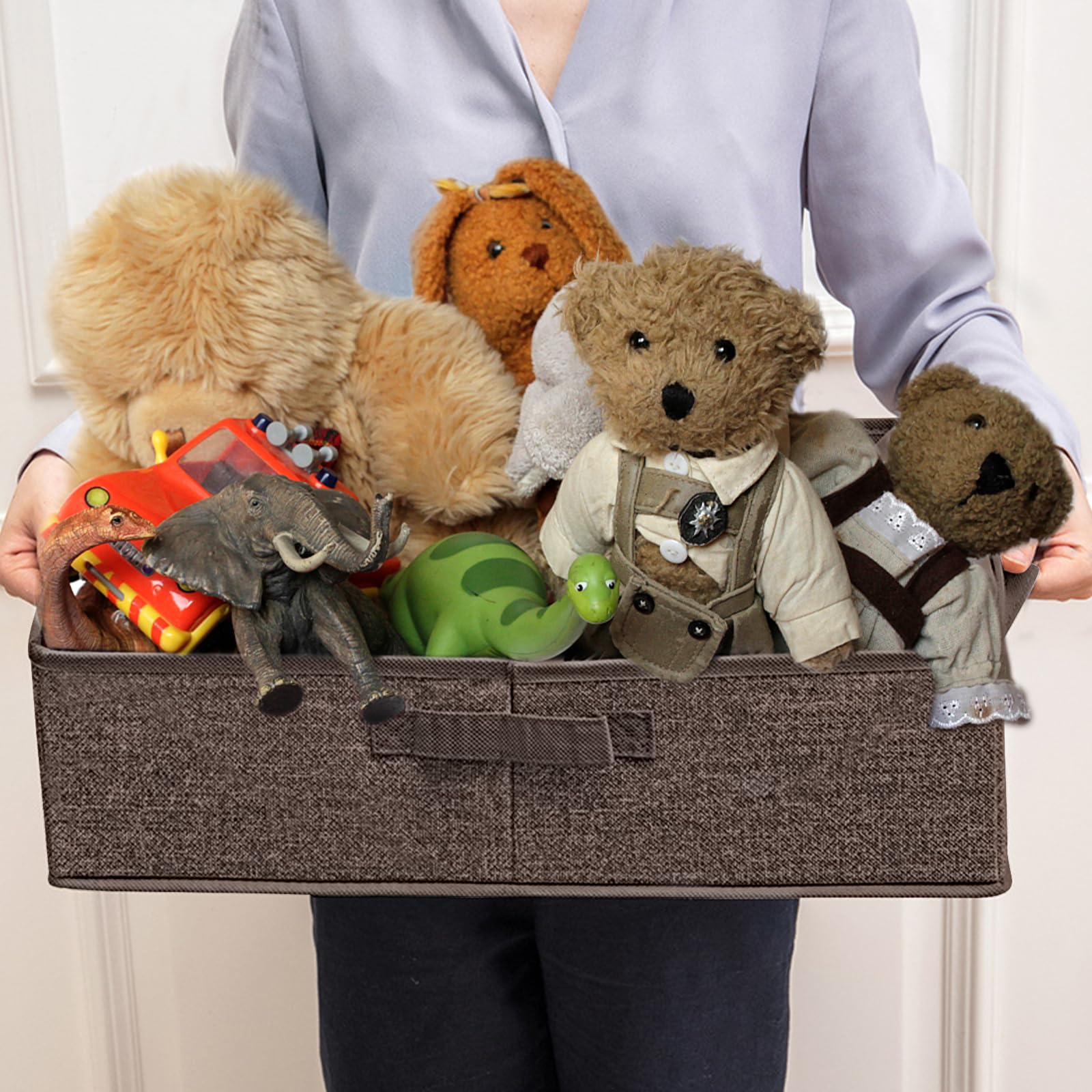 COSOWO dark brown storage box decor blends with room while staying neat