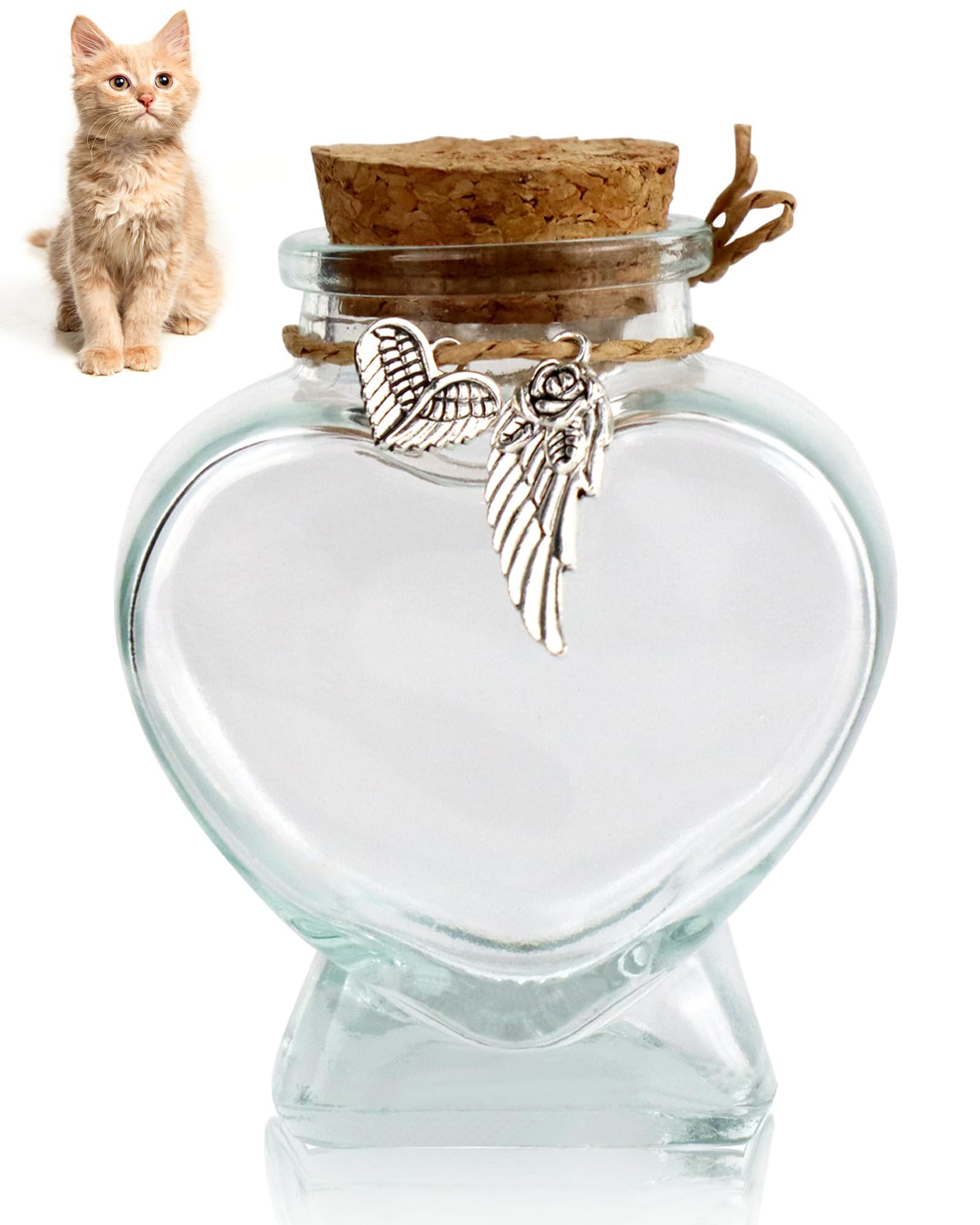 COSOWO dog fur keepsake bottle heart on shelf for memory display