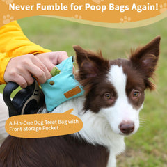 COSOWO dog treat pouch front slot stores poop bags for organized outings.