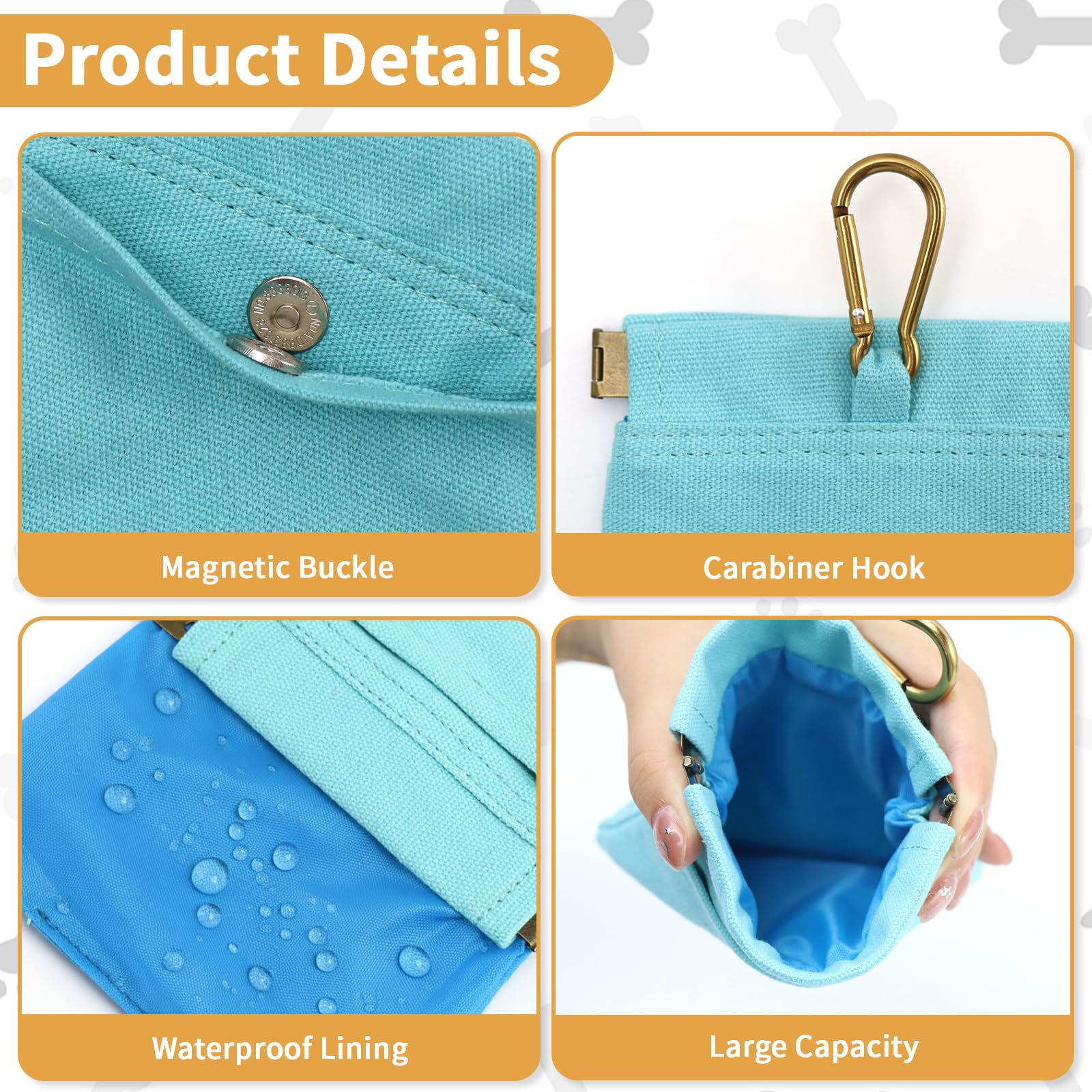 COSOWO treat pouch shows magnetic pocket for quick rewards on hikes.