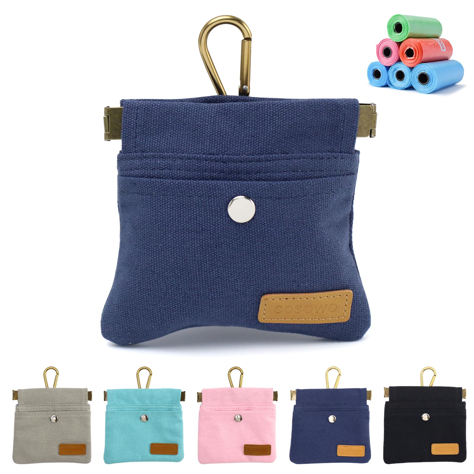 COSOWO dog treat pouch with waterproof liner keeps treats clean during outdoor adventures.