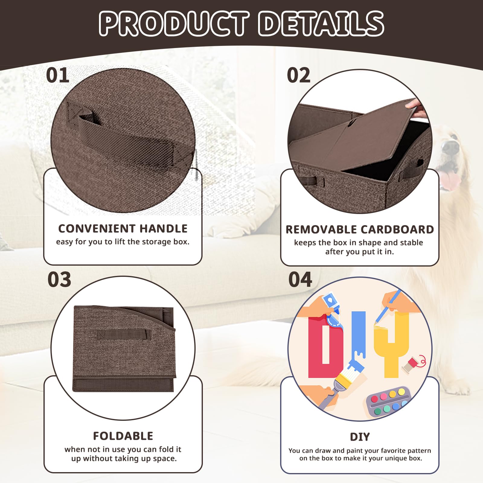 COSOWO foldable pet toy storage box folded-flat demonstrates space-saving design