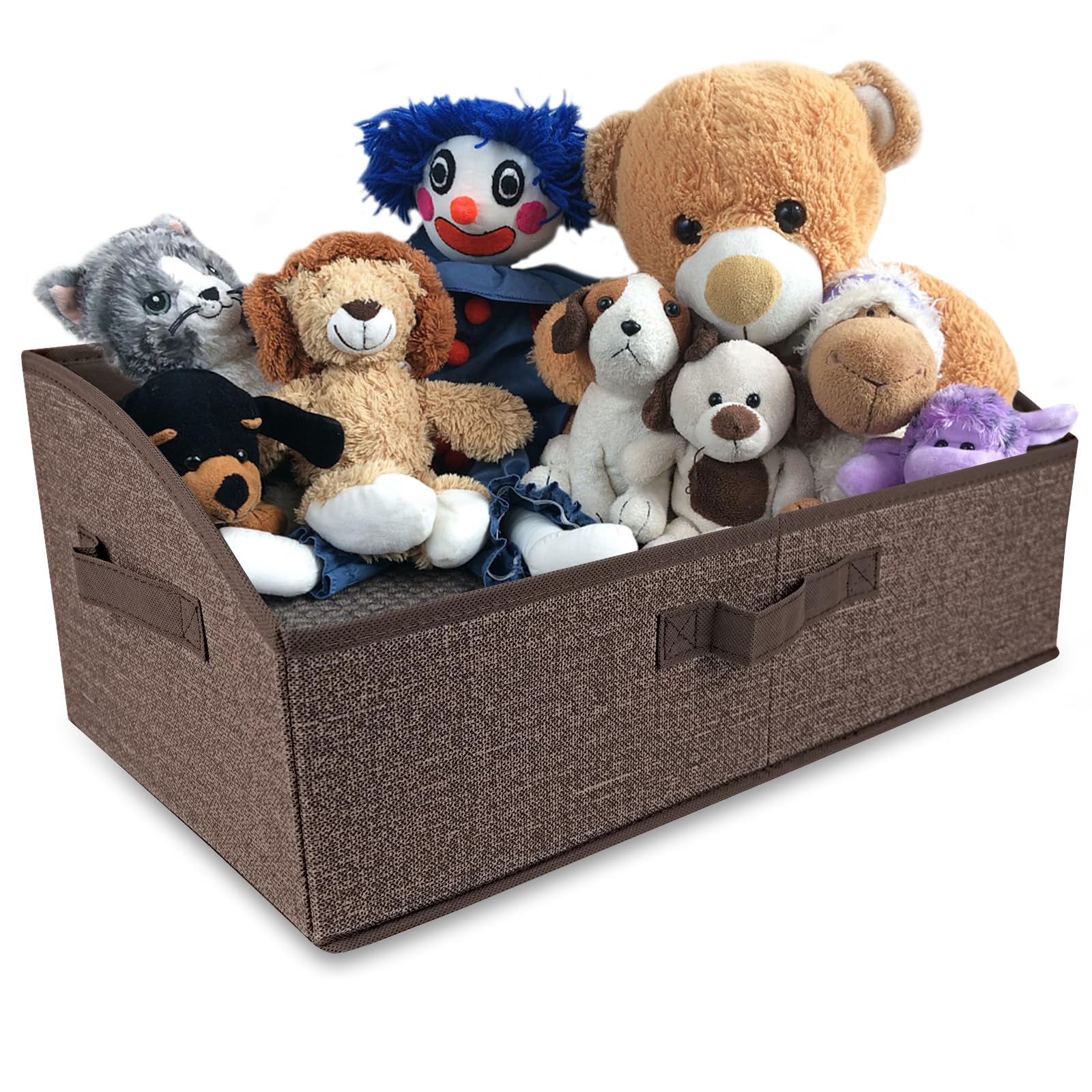 COSOWO foldable pet toy storage box front view for easy toy access and organization