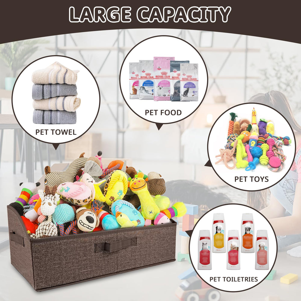 COSOWO pet toy storage box three handles enable easy portability