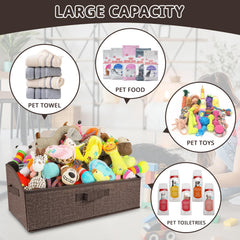 COSOWO pet toy storage box three handles enable easy portability