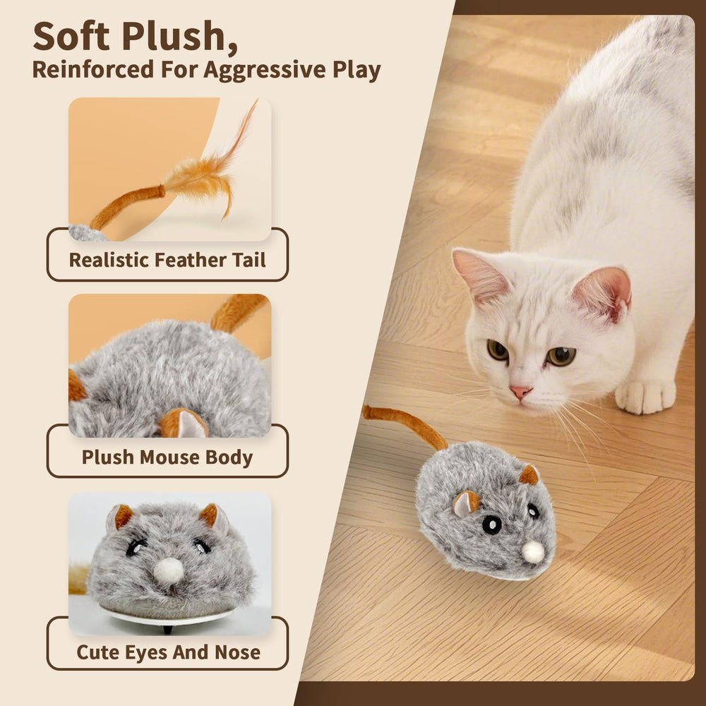 COSOWO plush realistic design mouse toy highlights soft fur and durable stitching for safe play