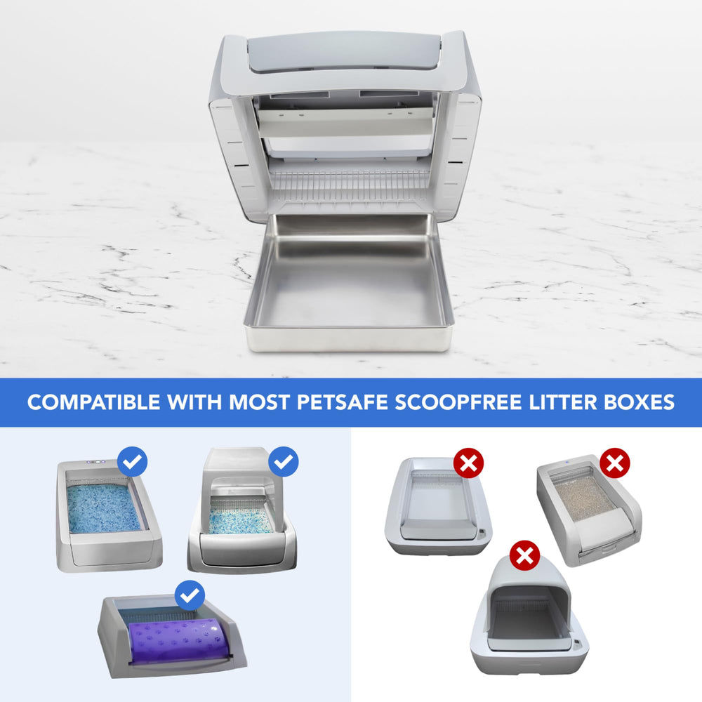 COSPARX deeper waste section for dirtier litter shows extended storage capability