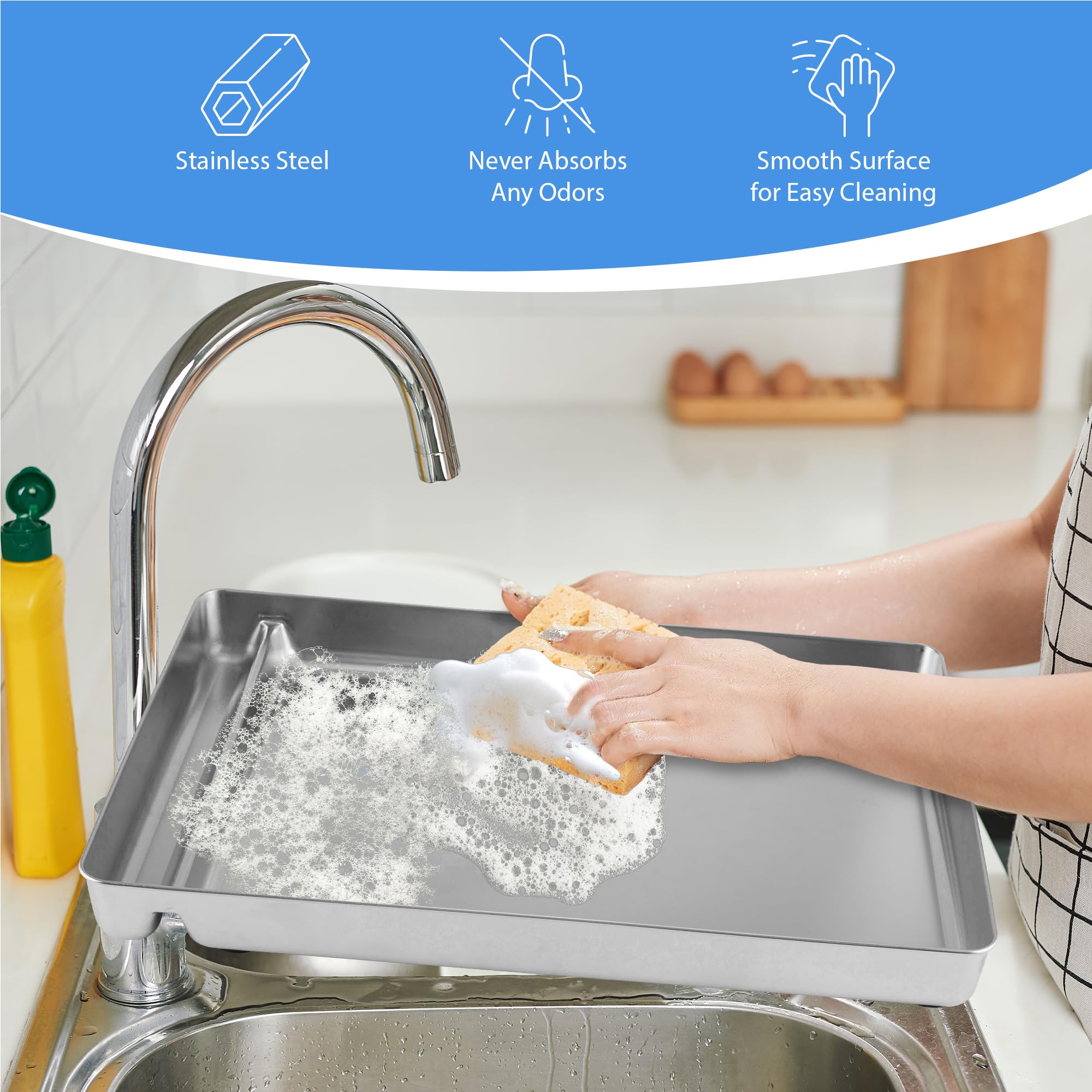 COSPARX non-absorbent stainless steel is easy to clean and resists stains