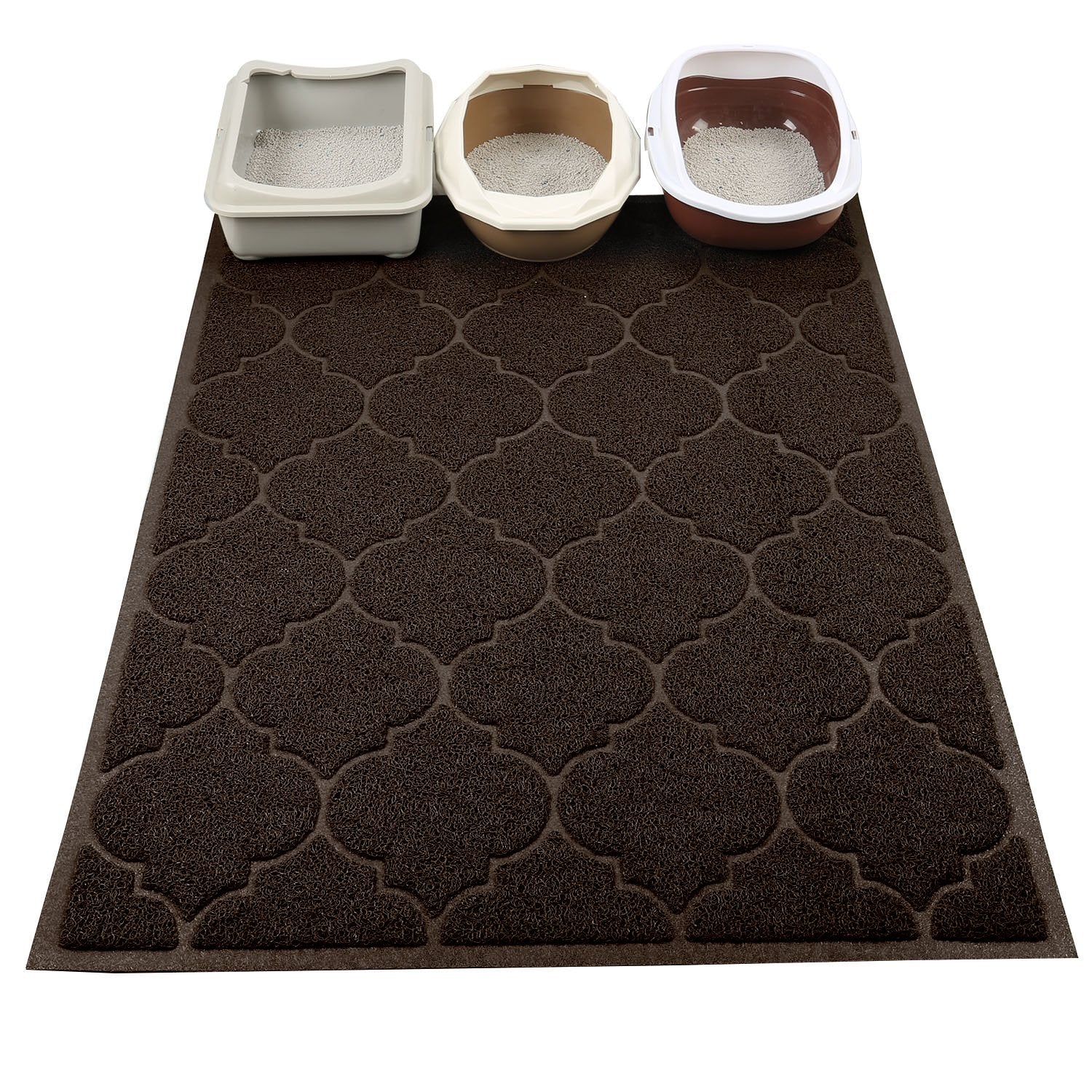 Cosyearn LittleTiger XL mat grooves capture litter from paws.