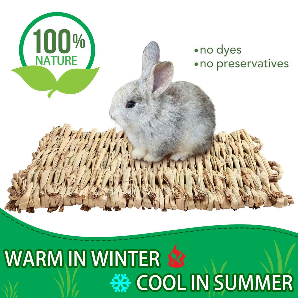 COTELEEC edible grass mat for small pets—chew toy and nesting option