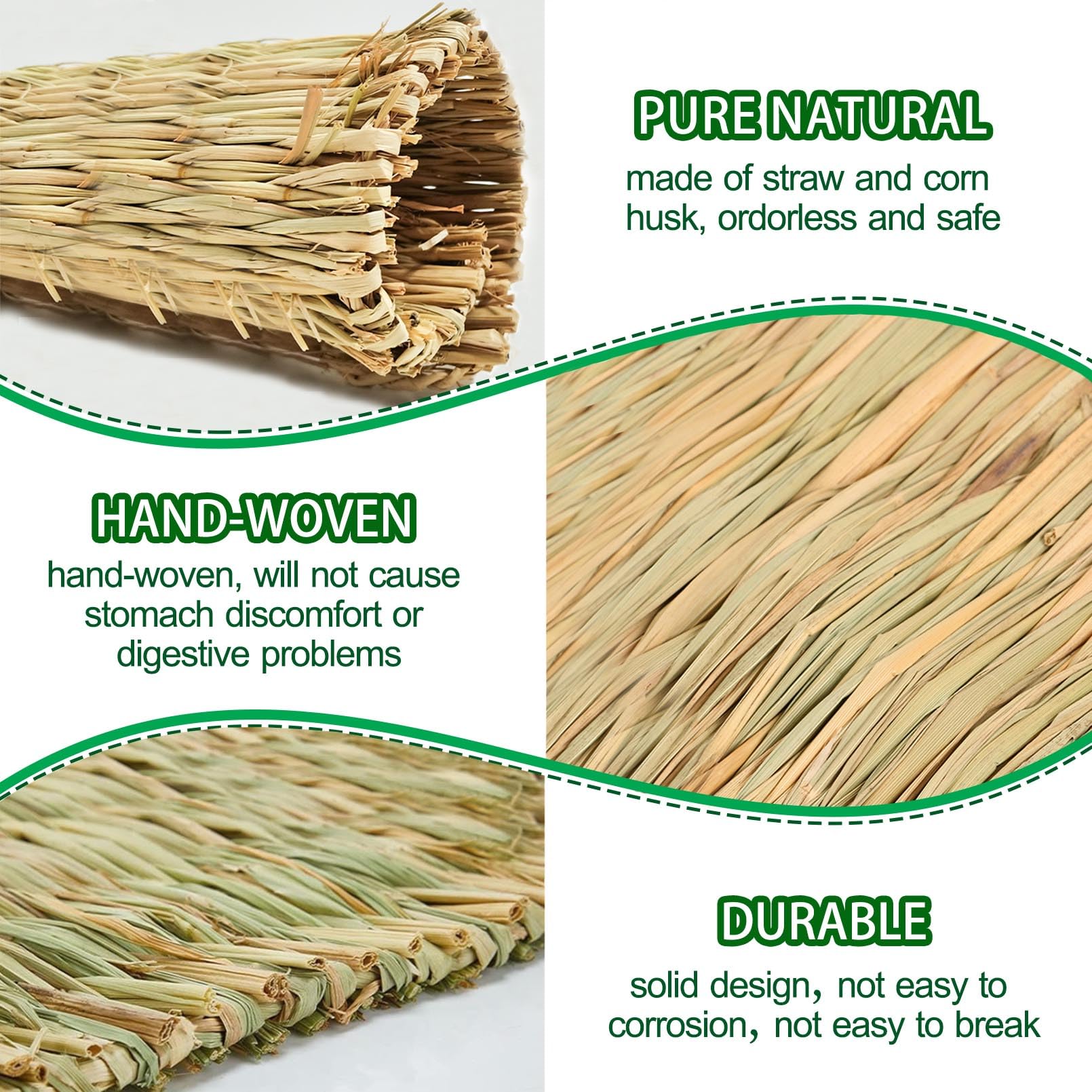 COTELEEC natural straw bed—sturdy, breathable, helps keep cages cozy