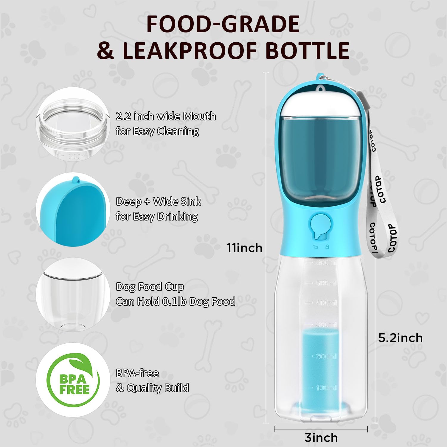 COTOP 20oz bottle is dishwasher-safe for easy cleanup after adventures.