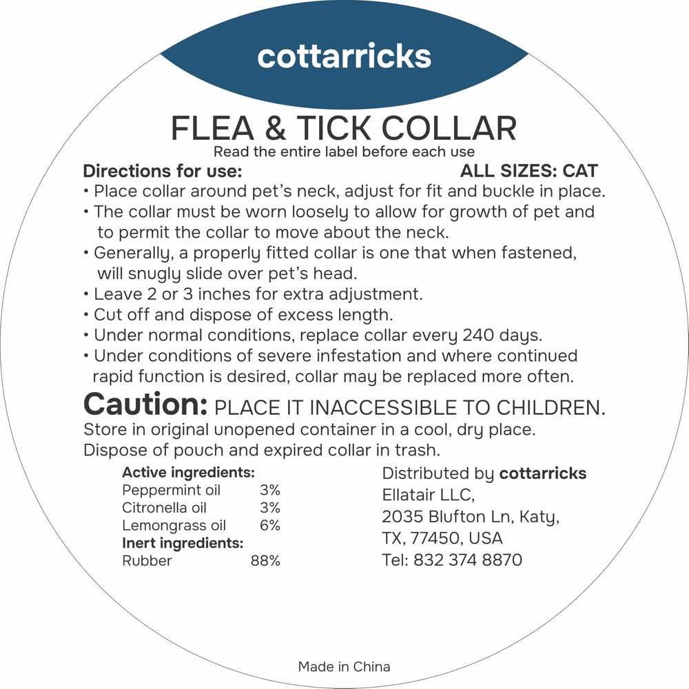 Cat wearing Cottarricks collar with safe, non-irritating materials