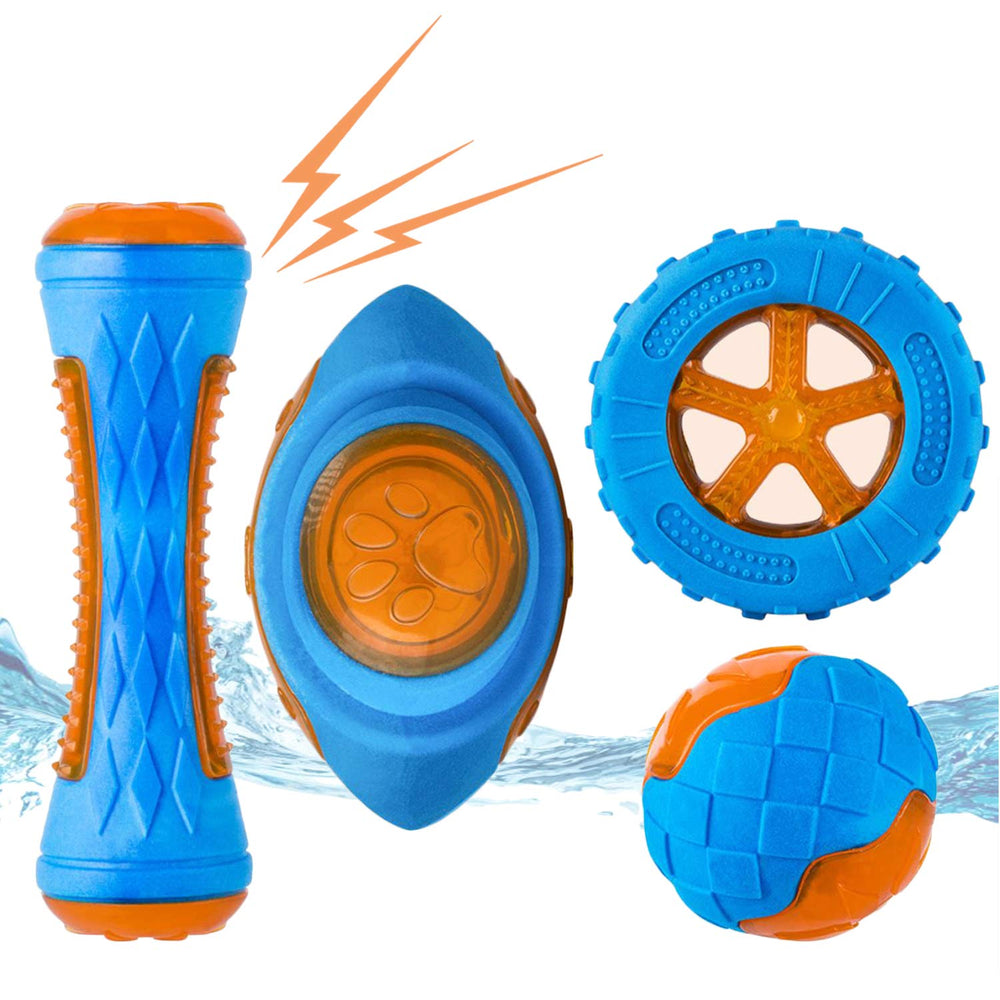 CoubonTail dog squeaky toy dumbbell engages fetch with crisp sound