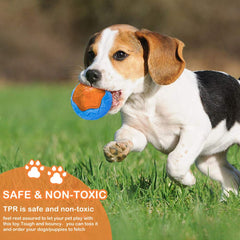 CoubonTail dog squeaky toy rugby shape boosts interactive tossing