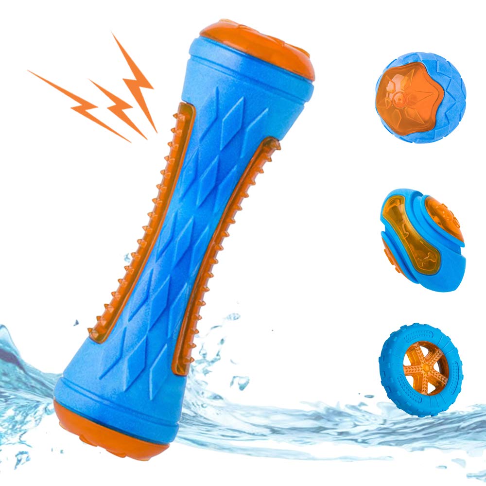 CoubonTail dumbbell toy squeaky for interactive fetch and engagement.