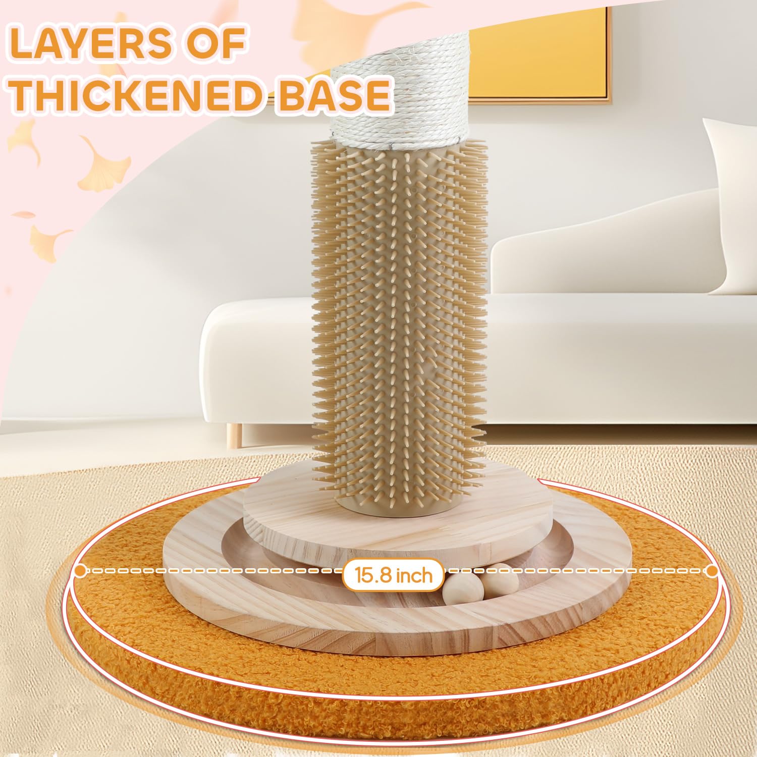 COUNER 3.5-inch diameter post offers comfortable scratching space for cats.
