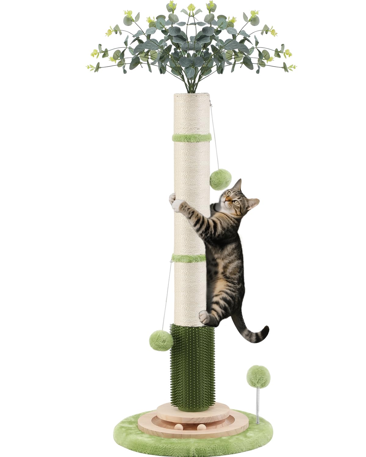 COUNER 45-inch tall cat scratching post with durable sisal surface for indoor cats.