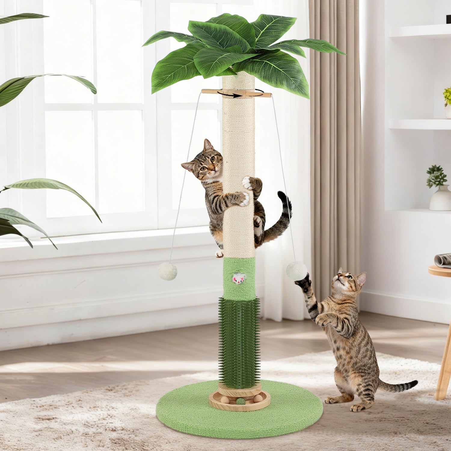 COUNER cat scratching post 37.5 inches tall for durable indoor play and furniture protection.
