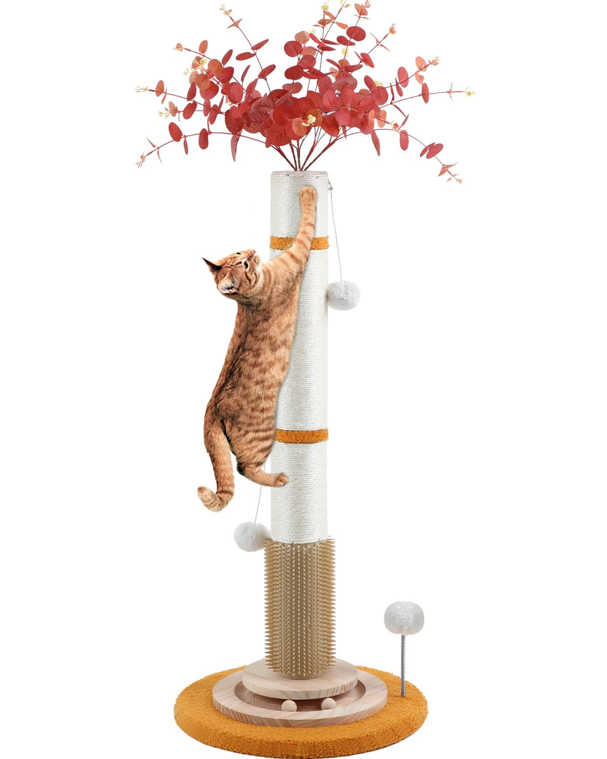 COUNER 45'' cat scratching post tall design for indoor cats promotes natural scratching.