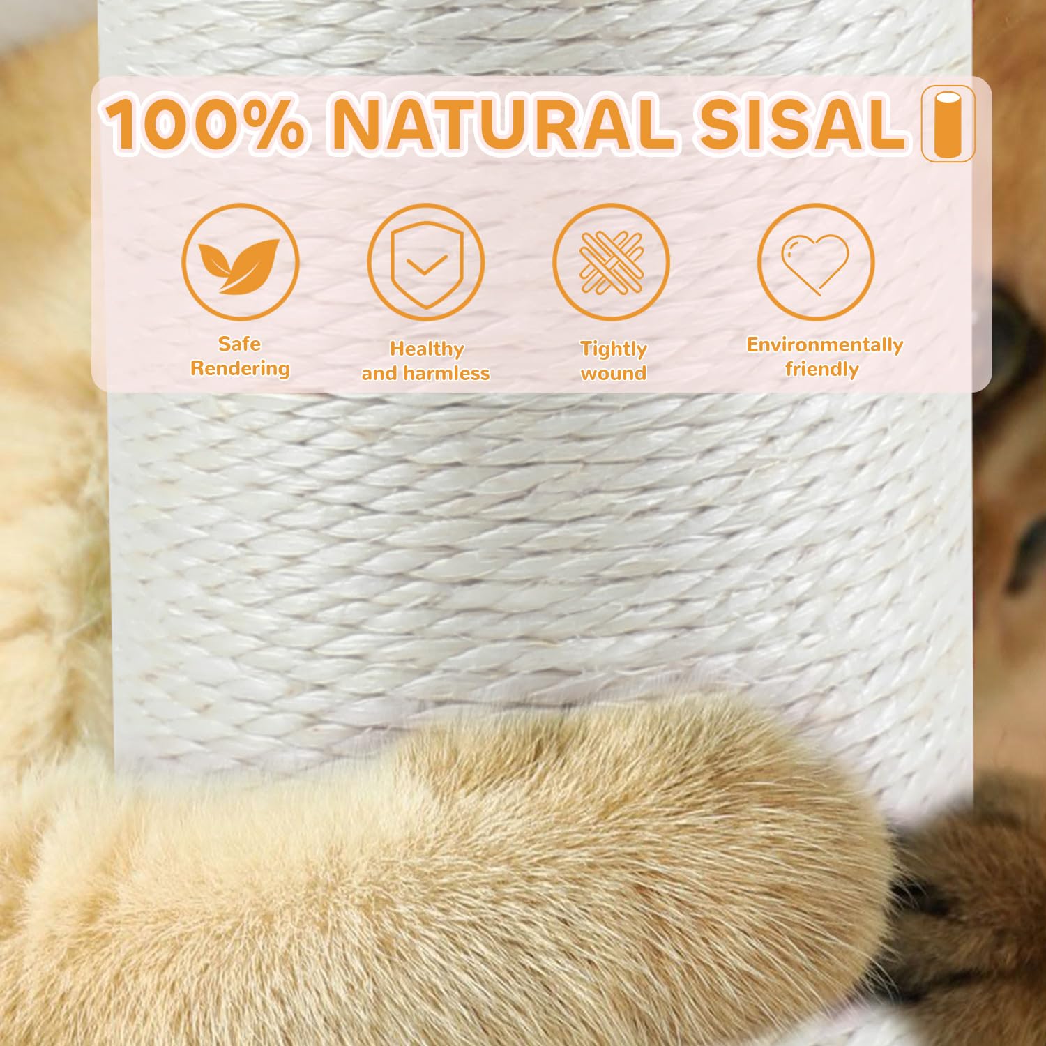 COUNER self-groomer brush supports grooming sessions on the post.