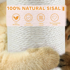 COUNER self-groomer brush supports grooming sessions on the post.