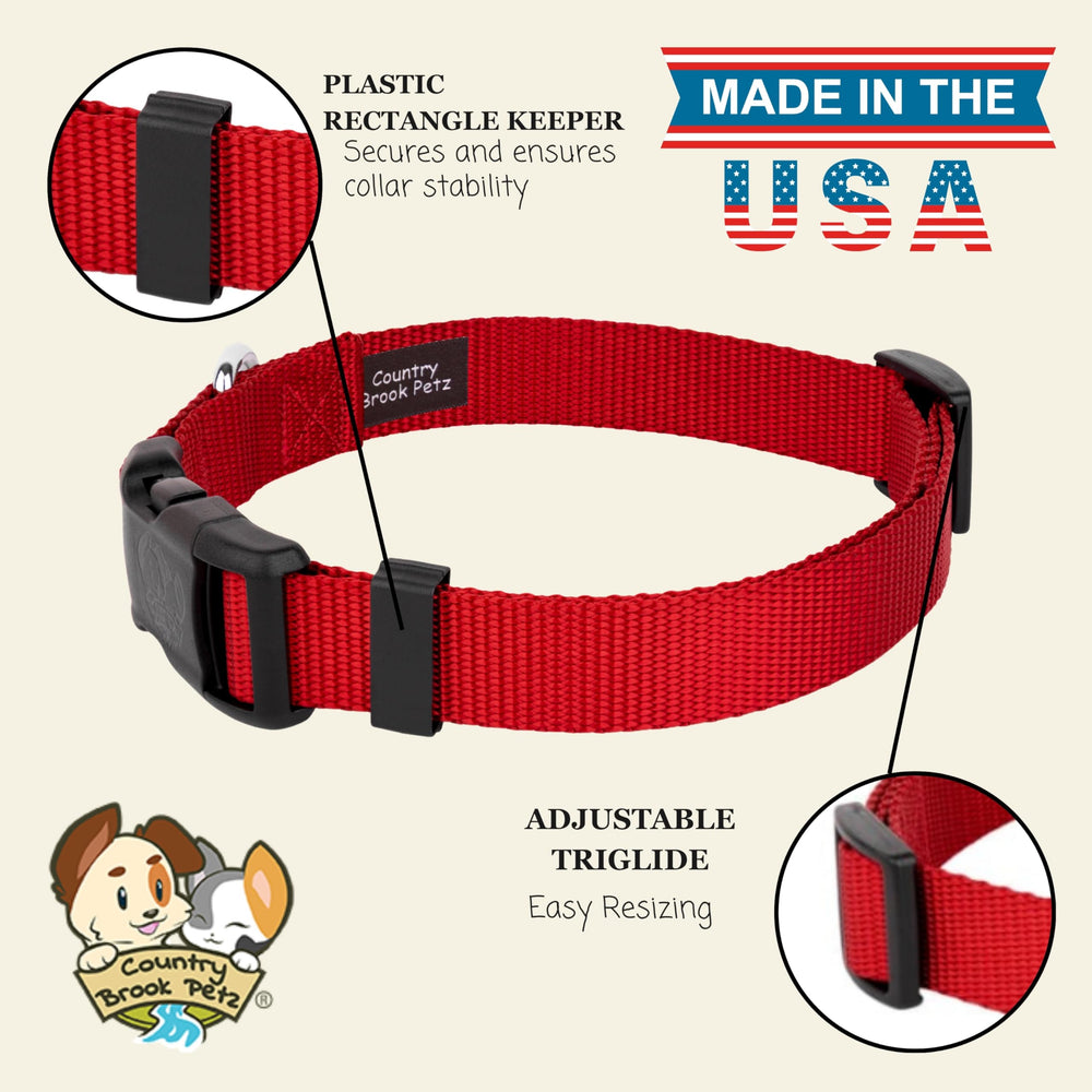 Country Brook Petz collars pair with matching leashes and harnesses for cohesive gear.