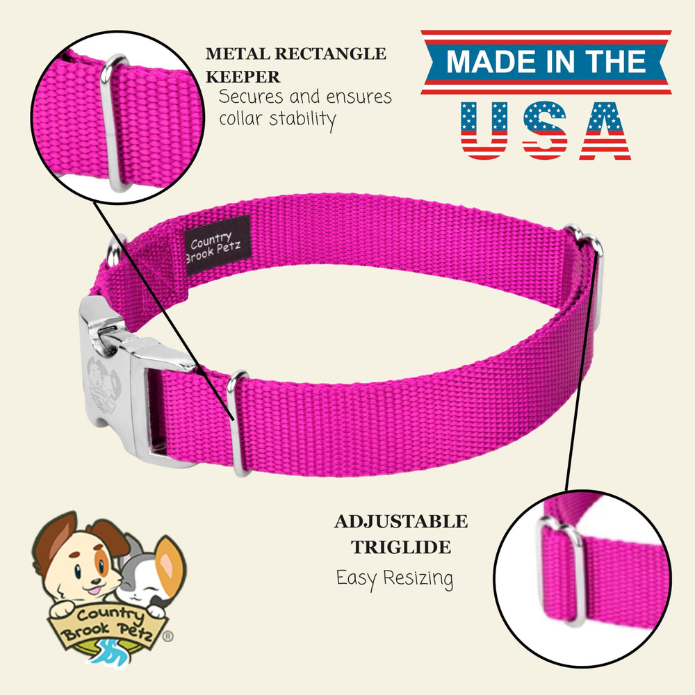 Country Brook Petz large size collar designed for mid to large breeds with adjustability