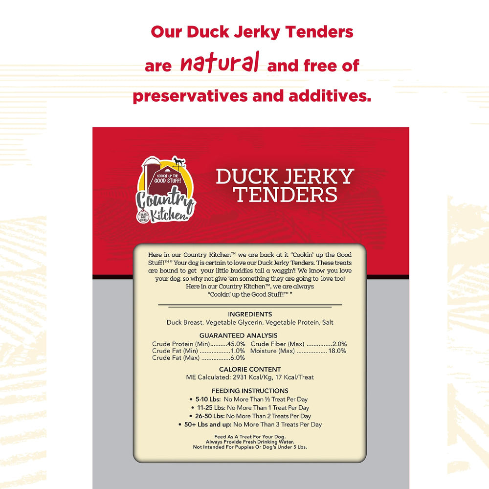 Country Kitchen Duck Jerky Tenders dog enjoying a chew