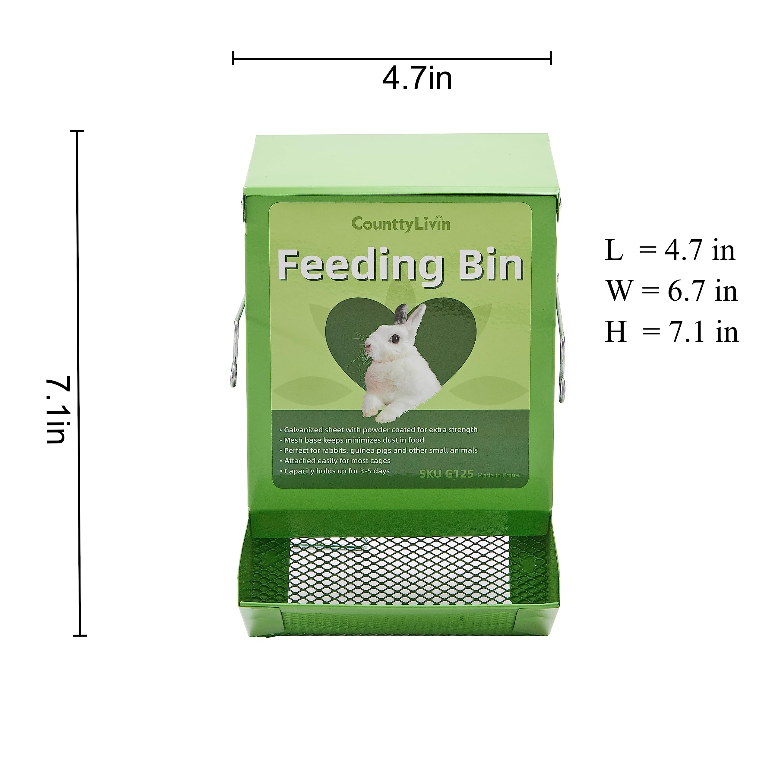 CounttyLivin large-capacity metal feeder supports days of feeding for small pets.