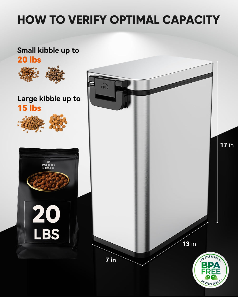 Courpal cube design stackable bin saves pantry space and keeps contents organized