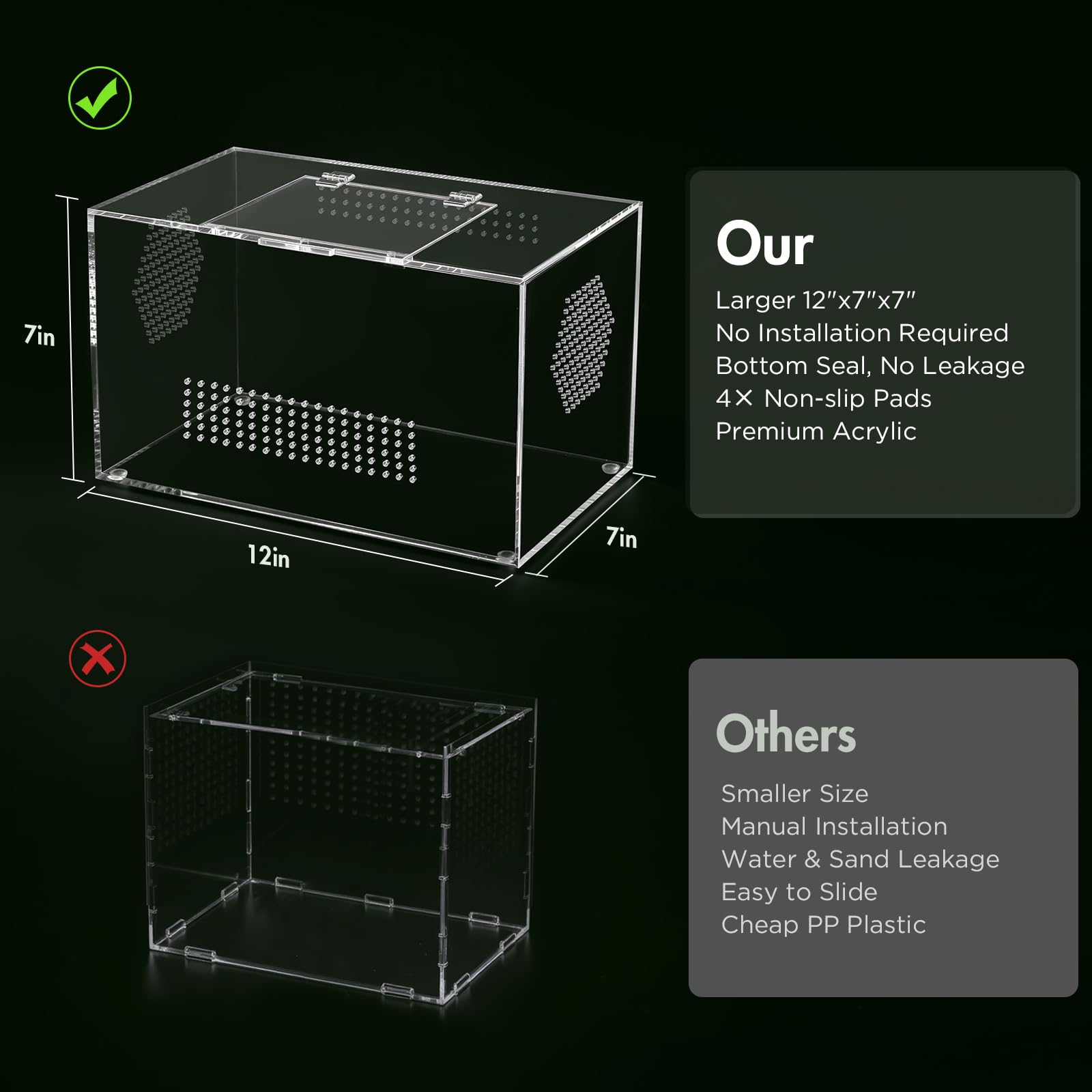 CourtyardAid crystal-clear acrylic view enables observing jumps and hunts from any angle.