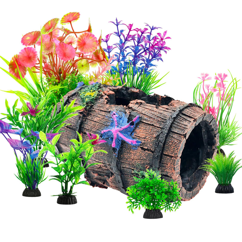 CousDUoBe broken barrel decor adds aged charm and hiding space in tank.
