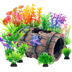 CousDUoBe broken-barrel-decor in tank adds aged charm and safe long-lasting display.
