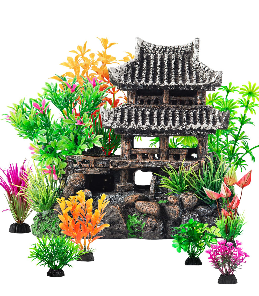 CousDUoBe castle decorations show classical castle for vivid aquarium aesthetics and shelter
