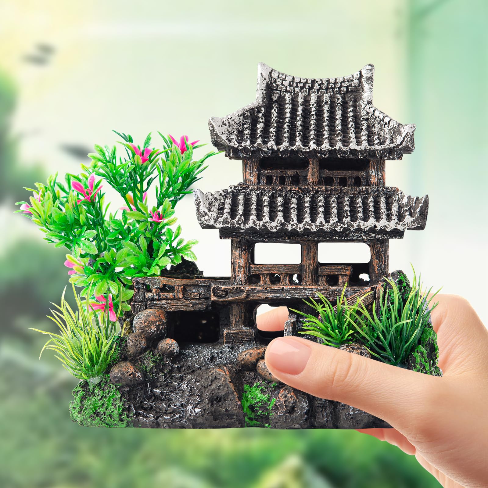 CousDUoBe water-scene piece set enhances freshwater or saltwater tanks