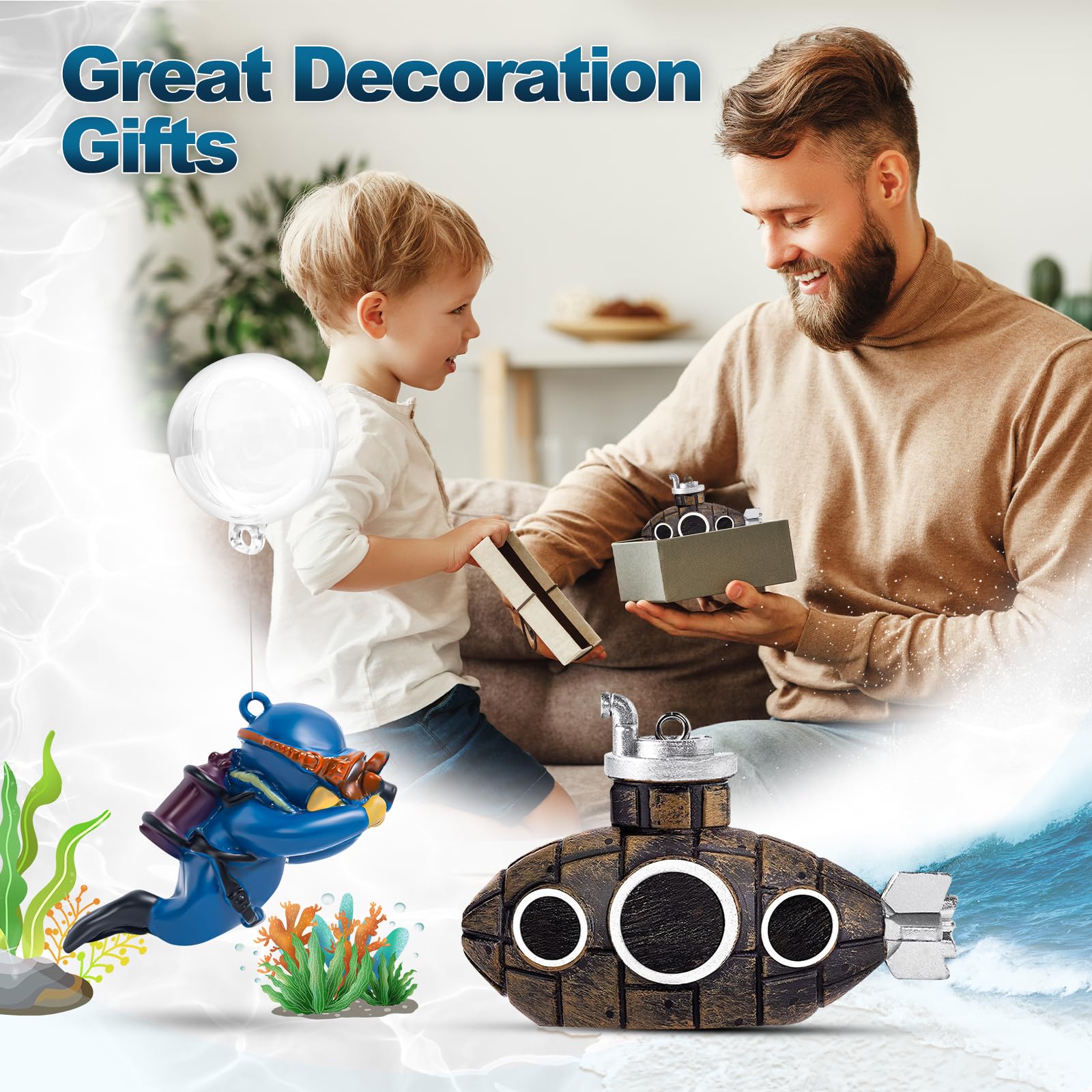 CousDUoBe safe aquarium ornament features polished edges for peaceful tank life.
