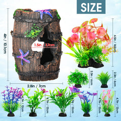 CousDUoBe starfish barrel decor accents tank detail with shelter for fish.