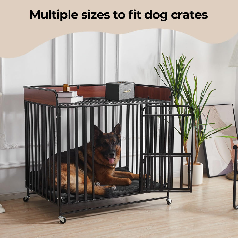 Couzssyhi indoor outdoor pad in crate indicates versatile usage.