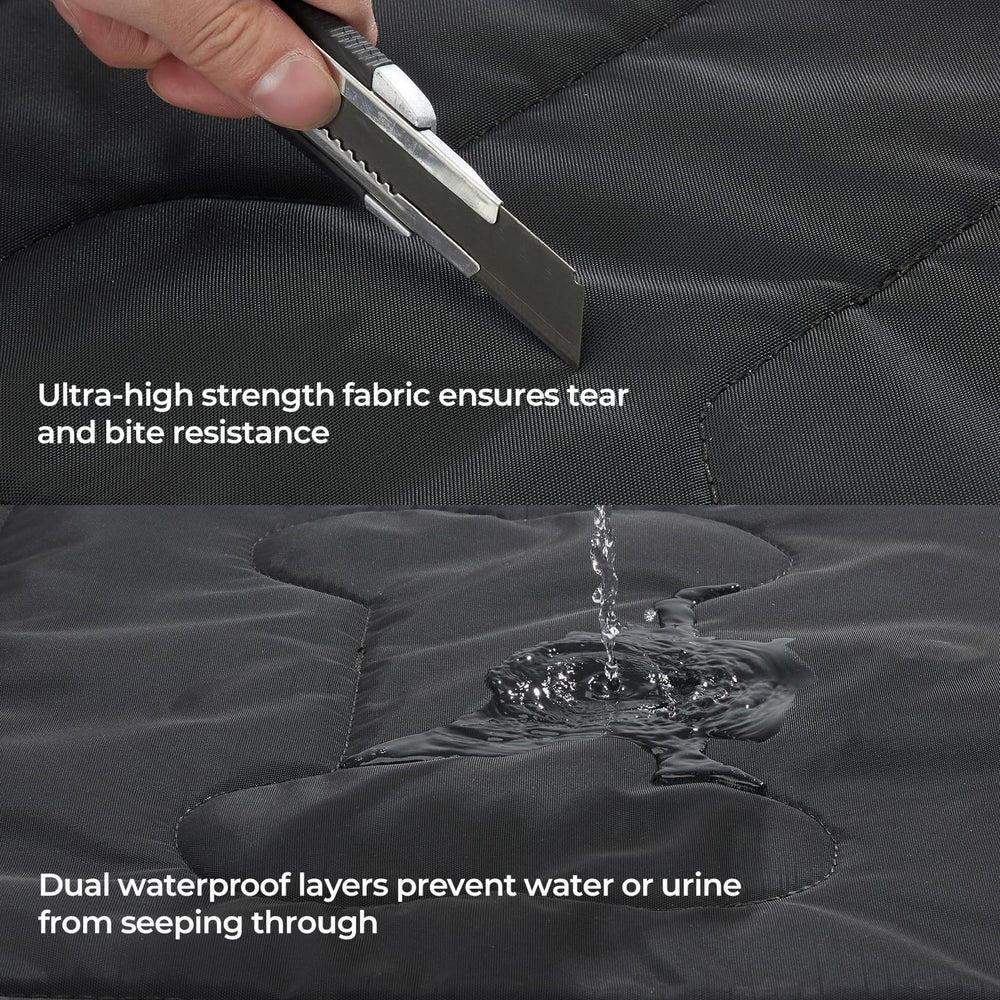 Couzssyhi waterproof layer closeup demonstrates spill protection for floors.