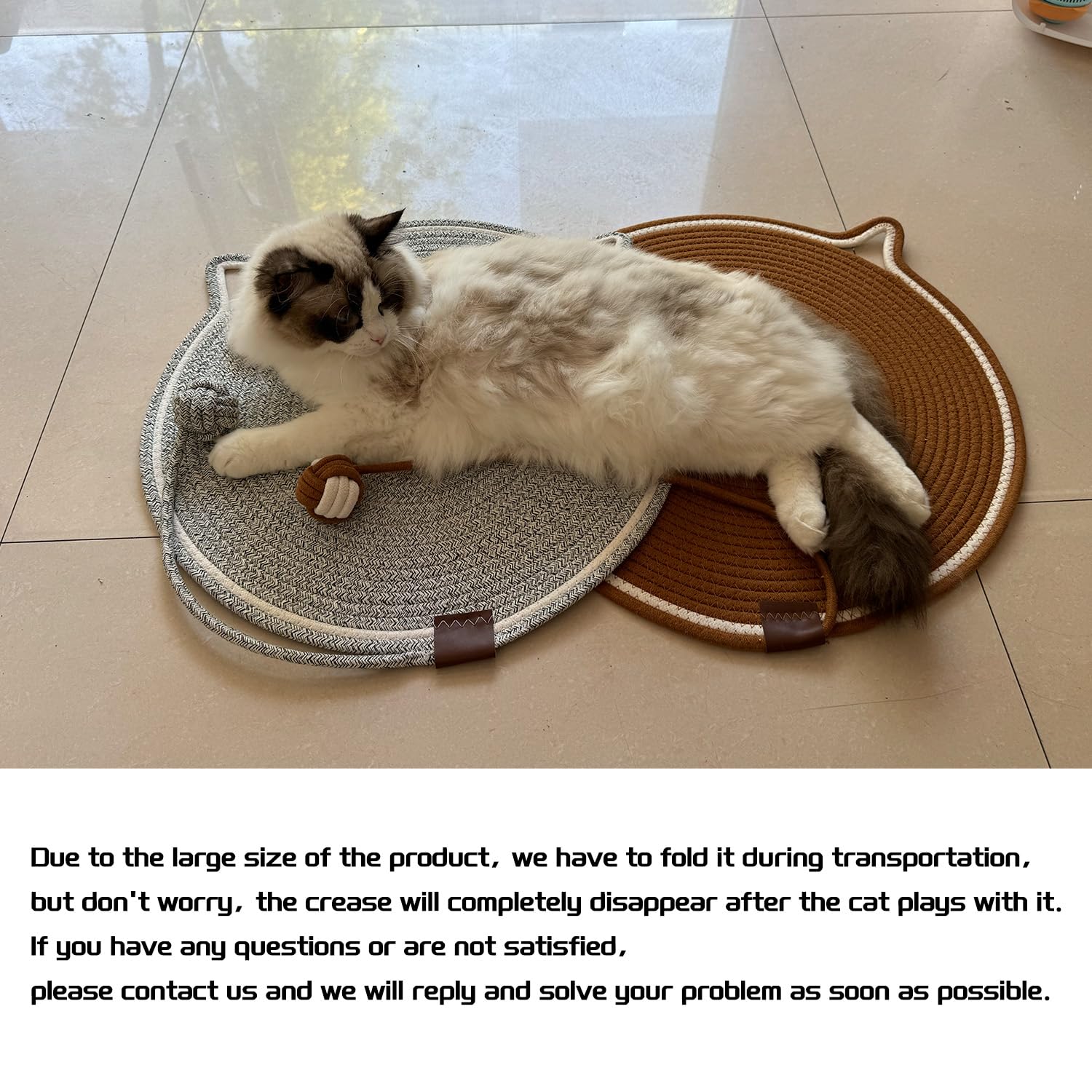 CoveCozy cat scratching mat large 19.6-inch diameter suits larger cats for lounging