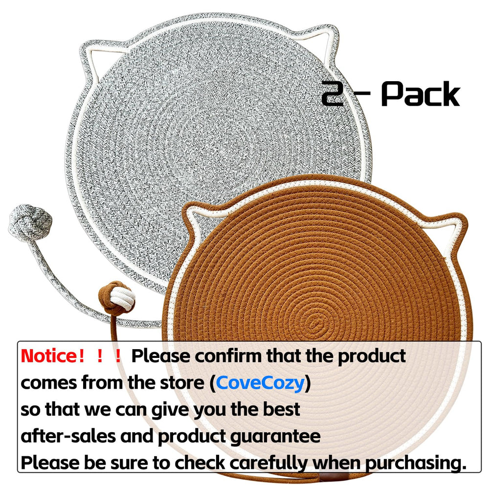 CoveCozy cat scratching mat includes a cat ball toy for interactive play
