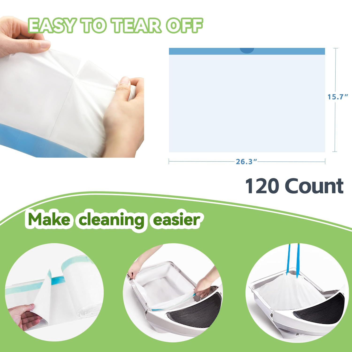 CoveCozy heavy-duty extra-thick liners resist tearing during removal