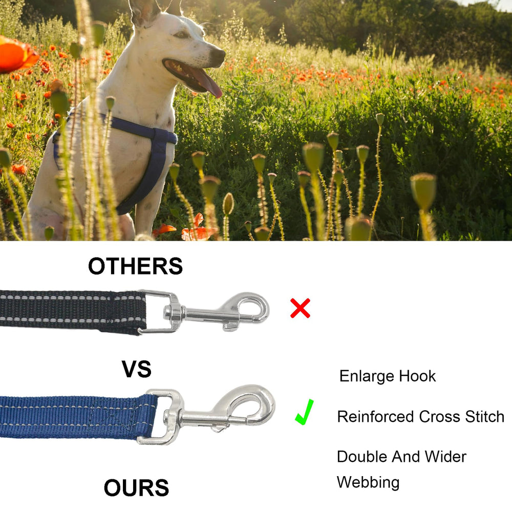 Cover Geny Nylon Short Leash 24in reflective-stitching boosts nighttime visibility.