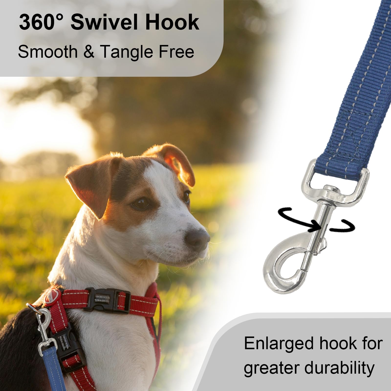 Cover Geny Nylon Short Leash 24in strong-d-ring for secure attachment and accessories.
