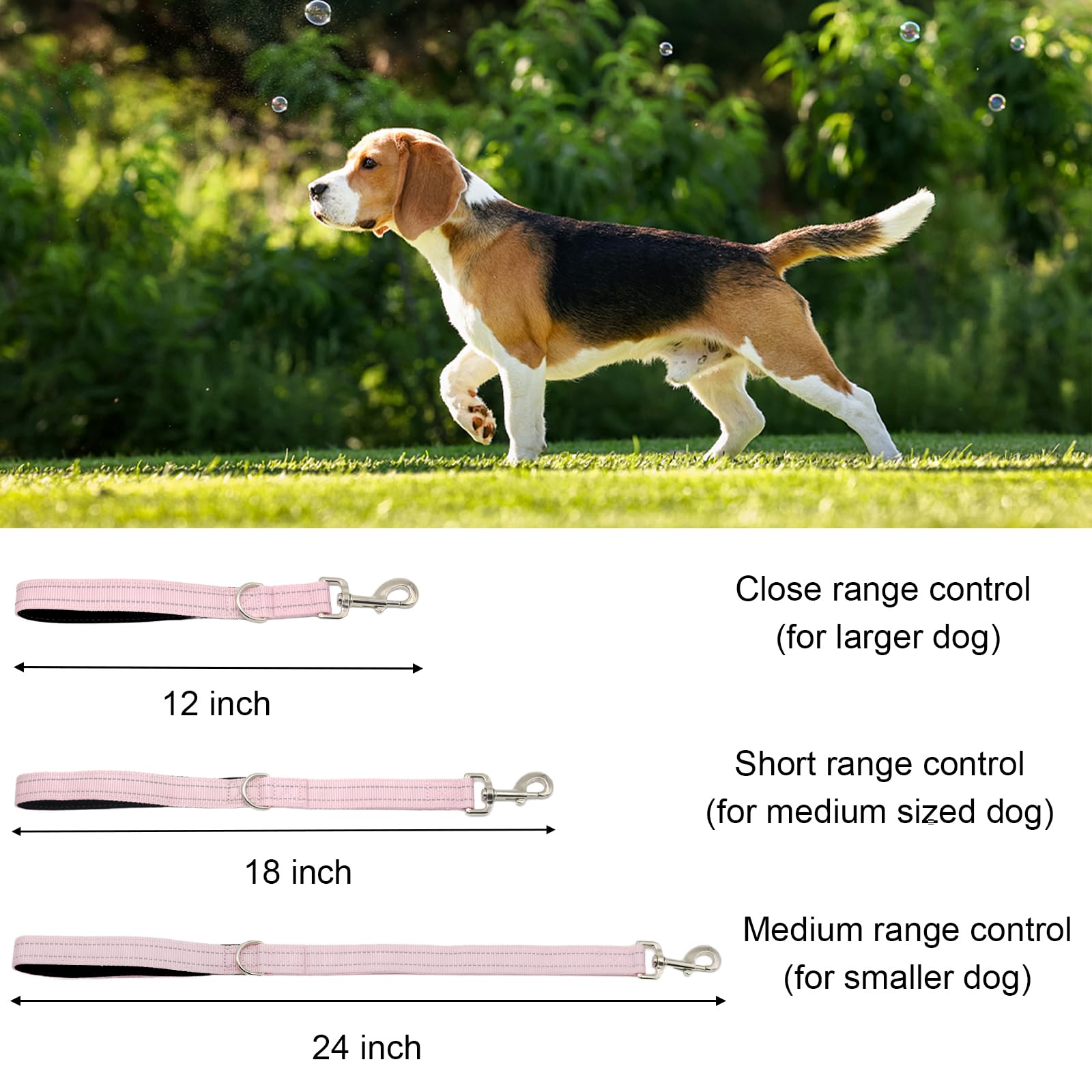 Cover Geny pink 24in leash for training and outdoor use