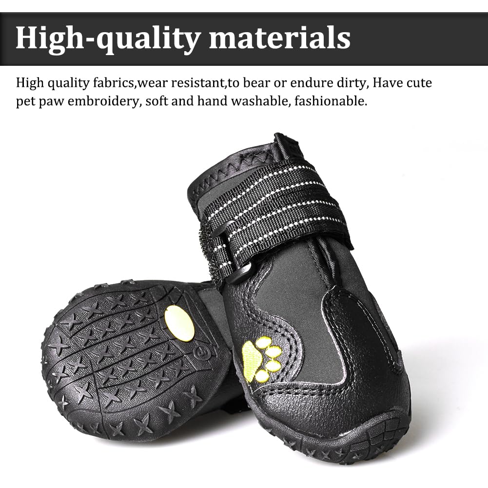 CovertSafe& dog boots feature paw embroidery for stylish protection.