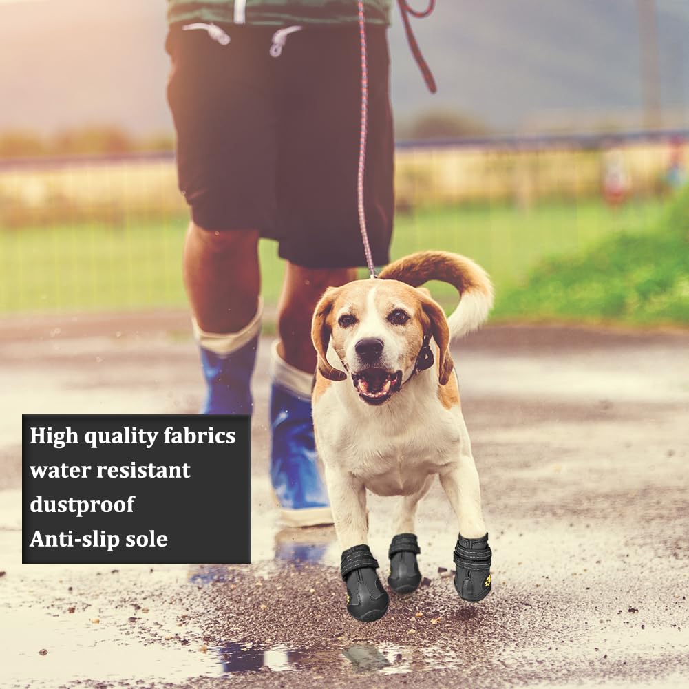 CovertSafe& four-pack black dog boots for seasonal outdoor adventures